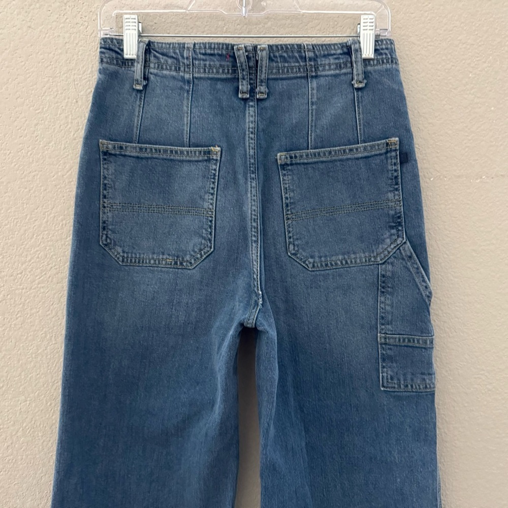 Pilcro The Carpenter Wide Leg Jeans 27 Denim Blue Utility Retro Boho Minimalist - Picture 10 of 15